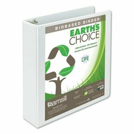 SAMSILL EARTH'S CHOICE BIODEGRADABLE ROUND RING VIEW BINDER, 2in CAPACITY, WHITE 18967